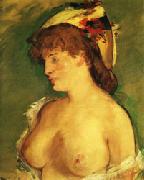Edouard Manet Blonde Woman with Naked Breasts Norge oil painting reproduction
